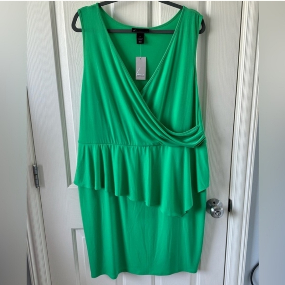 NWT Green Peplum Jersey Dress